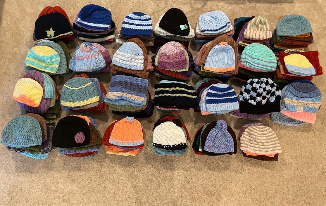 beanies made in winter and spring of 2023